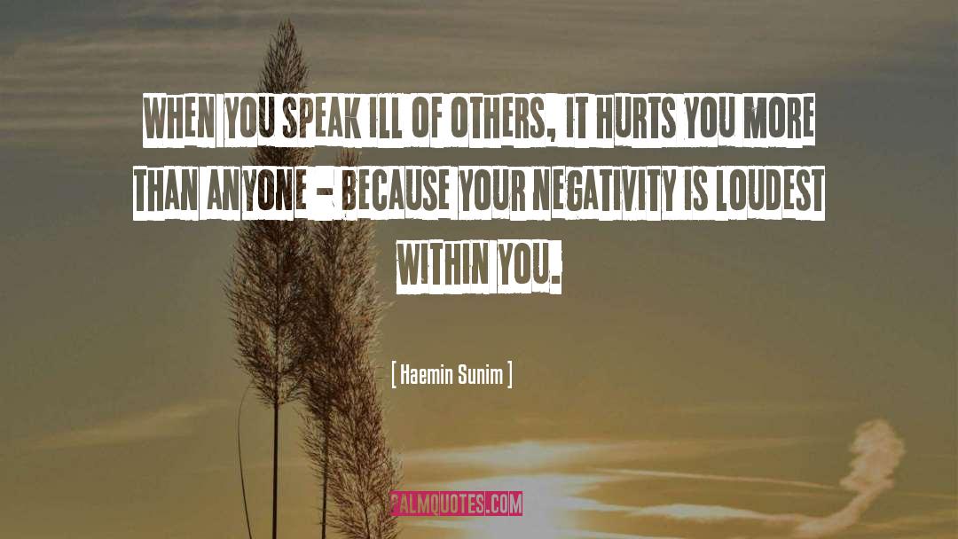 Haemin Sunim Quotes: When you speak ill of