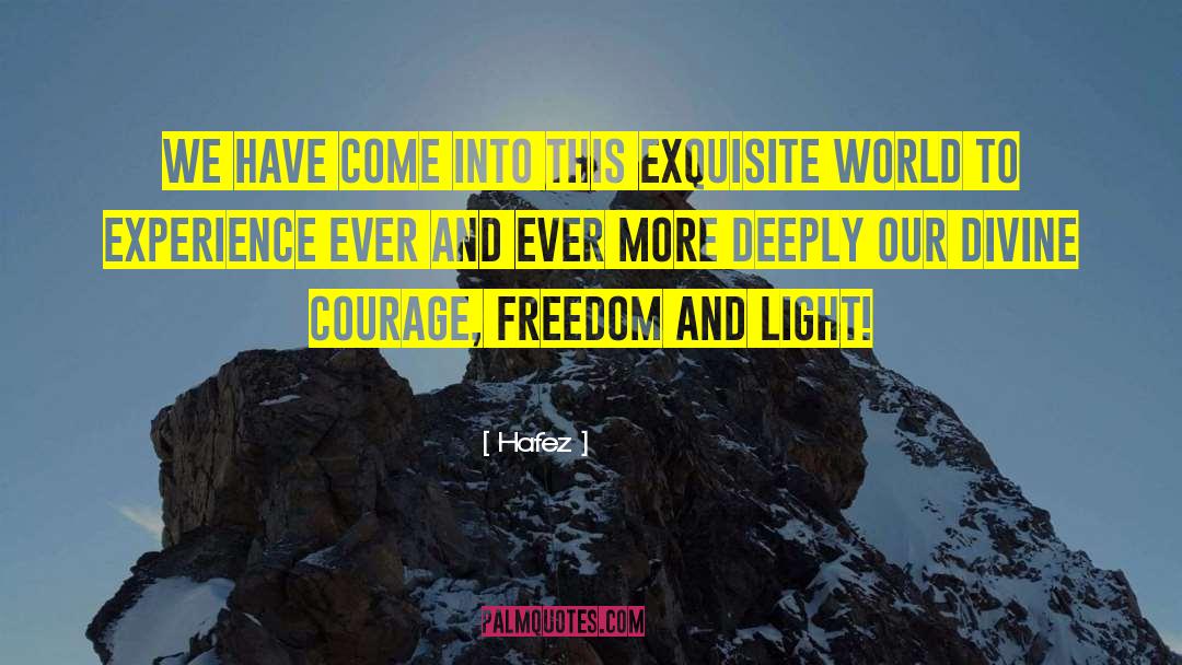 Hafez Quotes: We have come into this