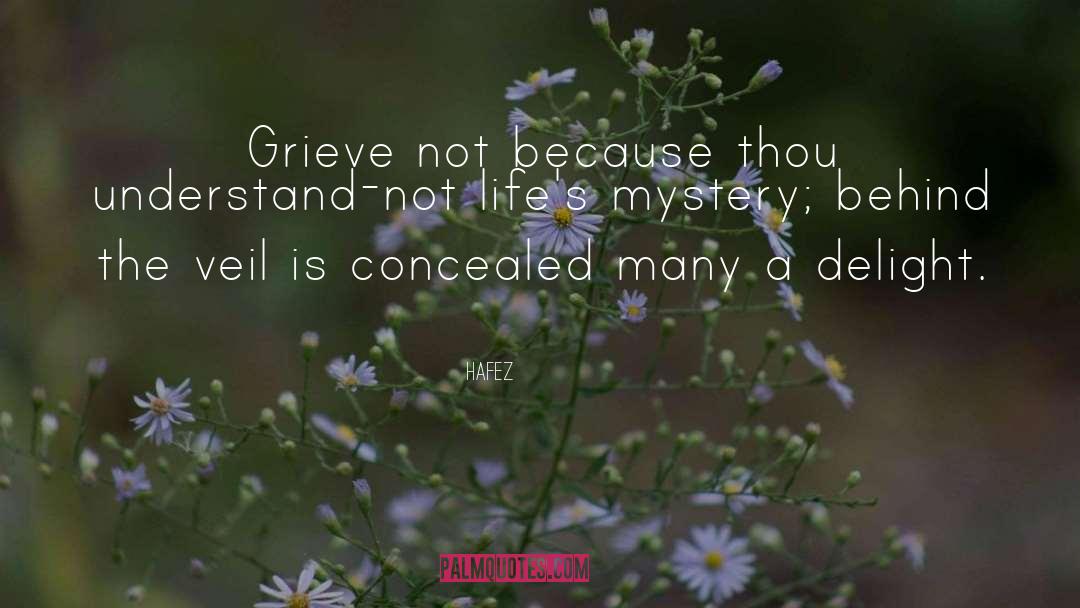 Hafez Quotes: Grieve not because thou understand-not