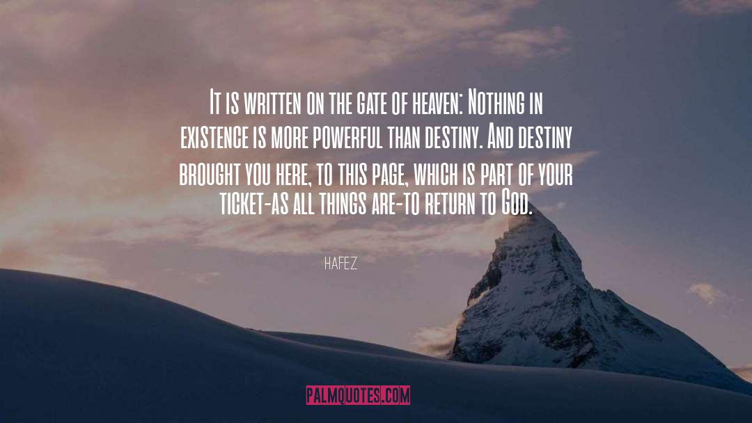 Hafez Quotes: It is written on the