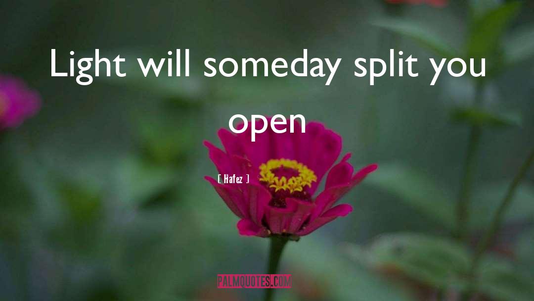 Hafez Quotes: Light will someday split you