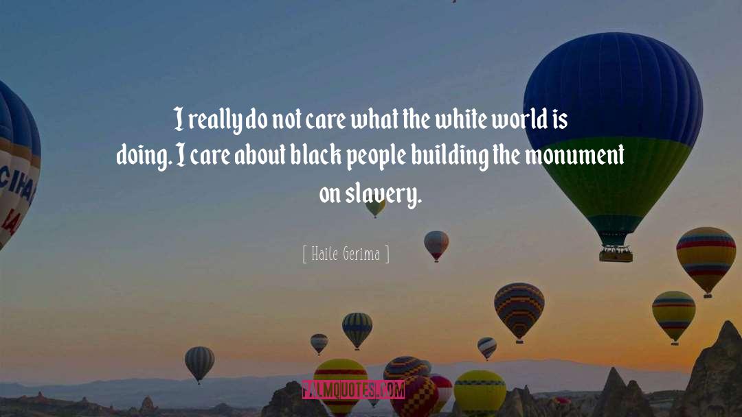 Haile Gerima Quotes: I really do not care