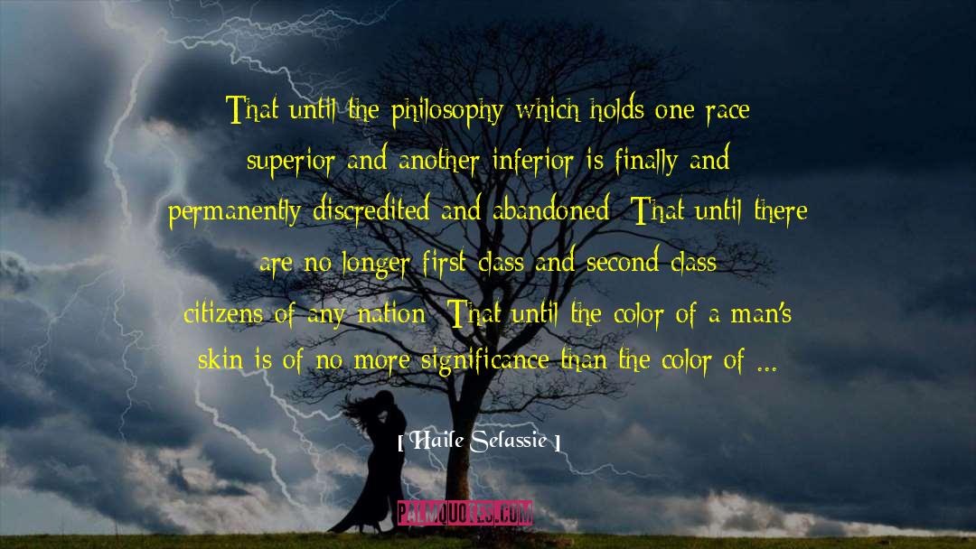 Haile Selassie Quotes: That until the philosophy which