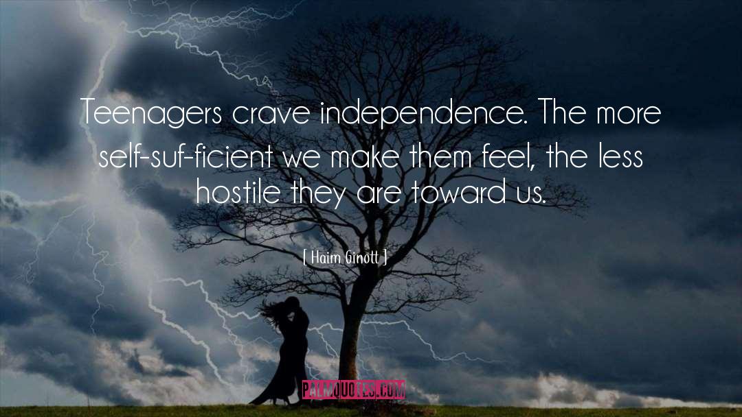 Haim Ginott Quotes: Teenagers crave independence. The more