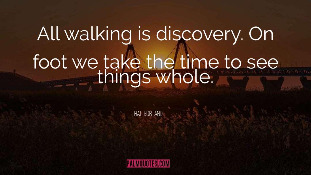 Hal Borland Quotes: All walking is discovery. On