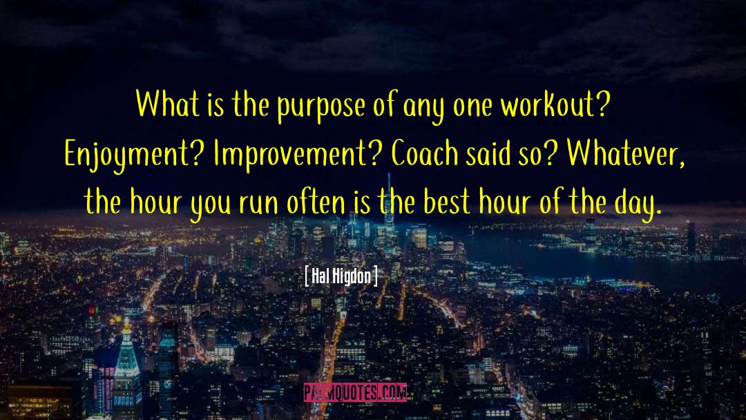 Hal Higdon Quotes: What is the purpose of