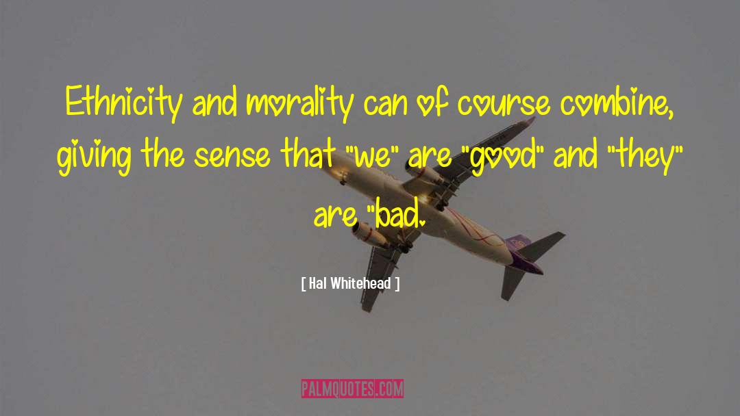 Hal Whitehead Quotes: Ethnicity and morality can of