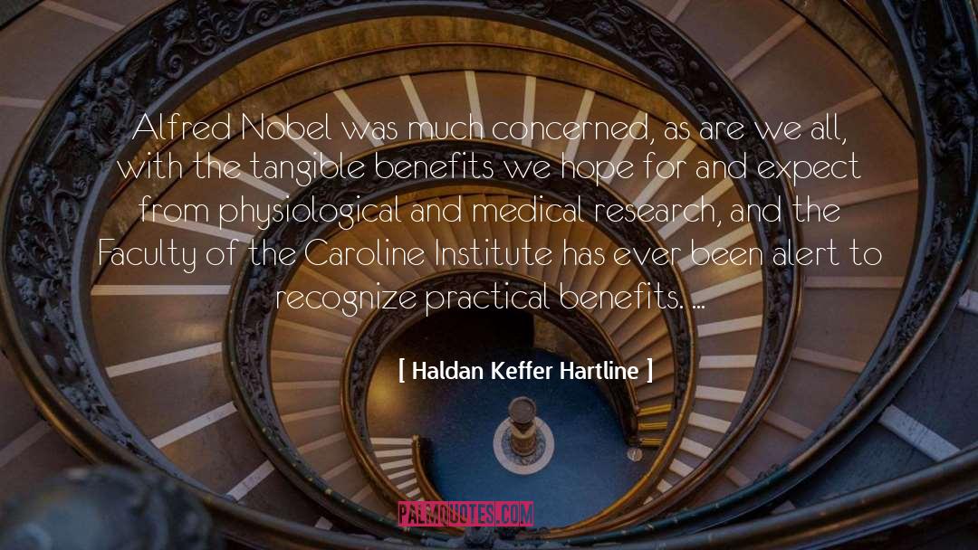 Haldan Keffer Hartline Quotes: Alfred Nobel was much concerned,