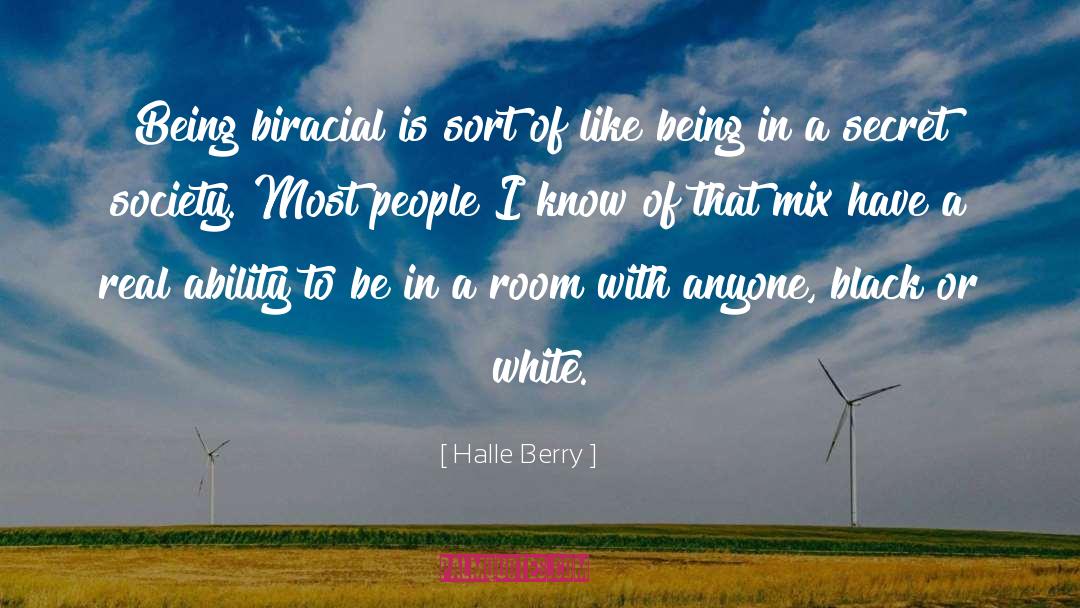 Halle Berry Quotes: Being biracial is sort of