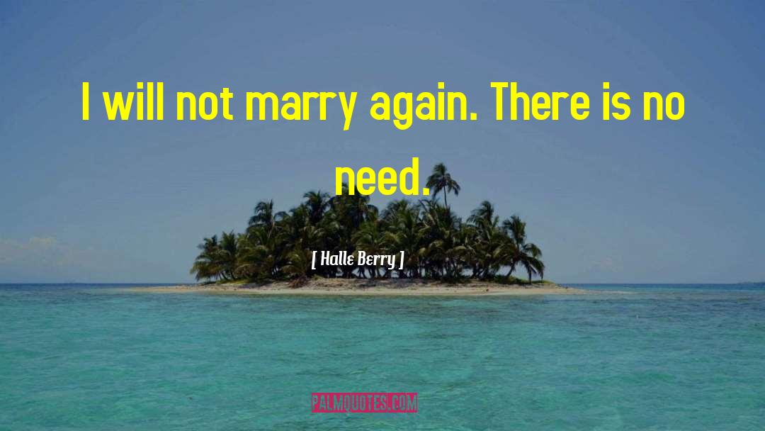 Halle Berry Quotes: I will not marry again.