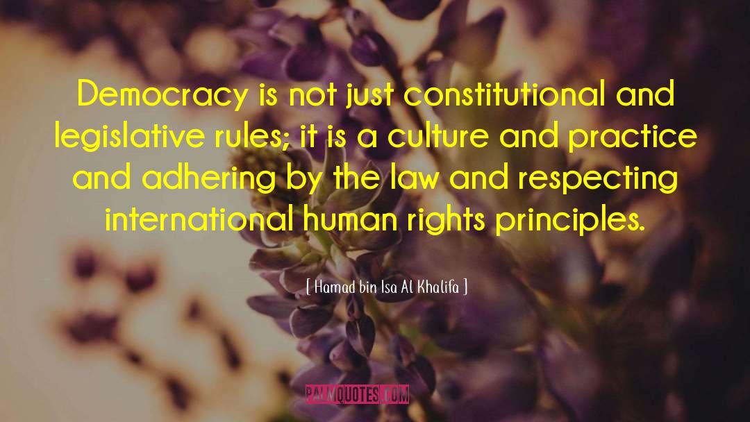 Hamad Bin Isa Al Khalifa Quotes: Democracy is not just constitutional