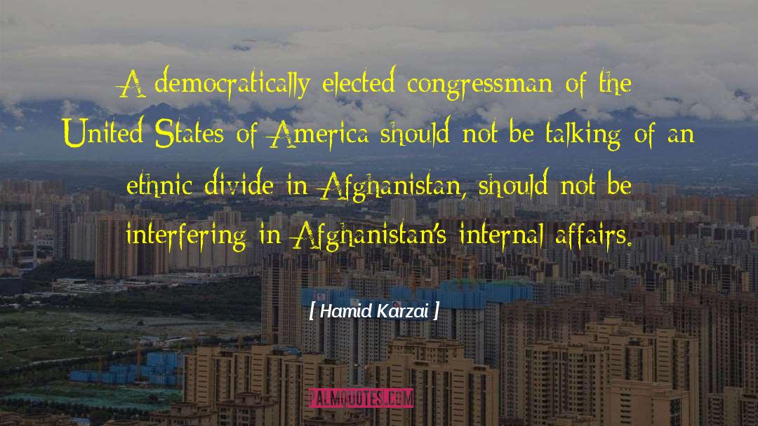 Hamid Karzai Quotes: A democratically elected congressman of