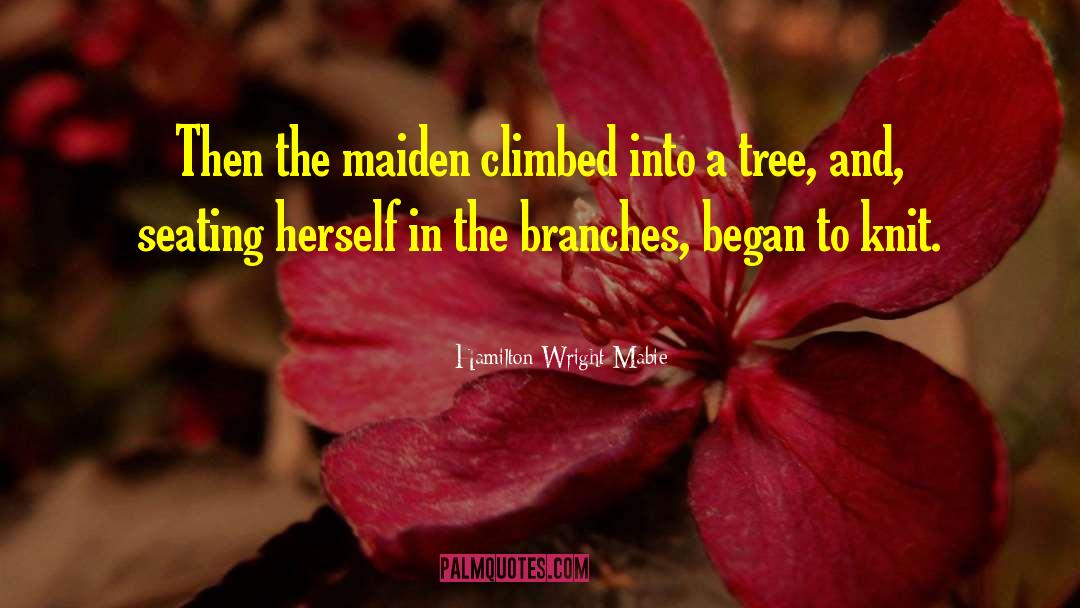 Hamilton Wright Mabie Quotes: Then the maiden climbed into