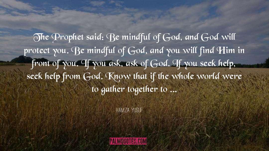 Hamza Yusuf Quotes: The Prophet said: Be mindful