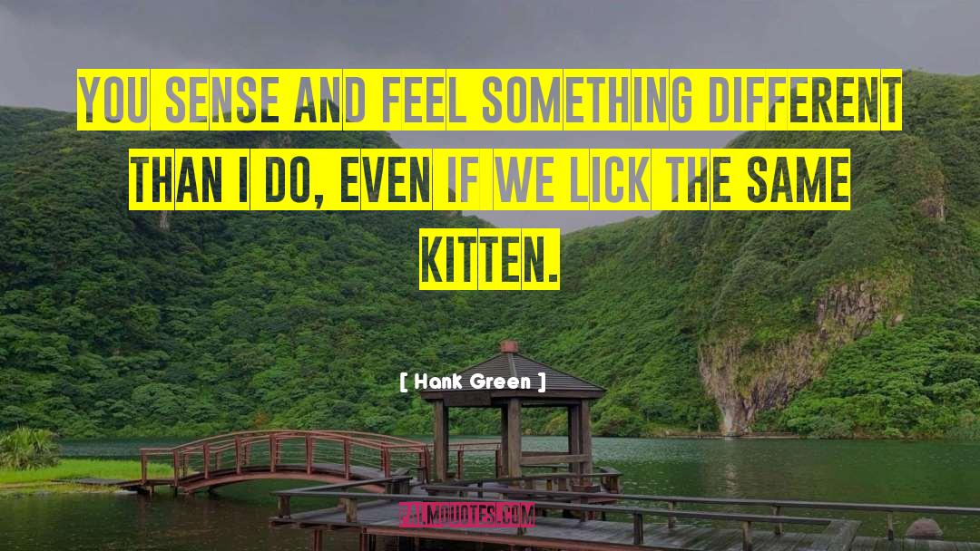 Hank Green Quotes: You sense and feel something