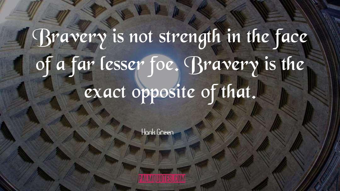 Hank Green Quotes: Bravery is not strength in