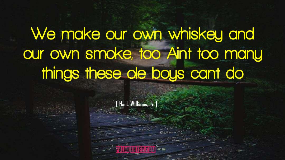 Hank Williams, Jr. Quotes: We make our own whiskey