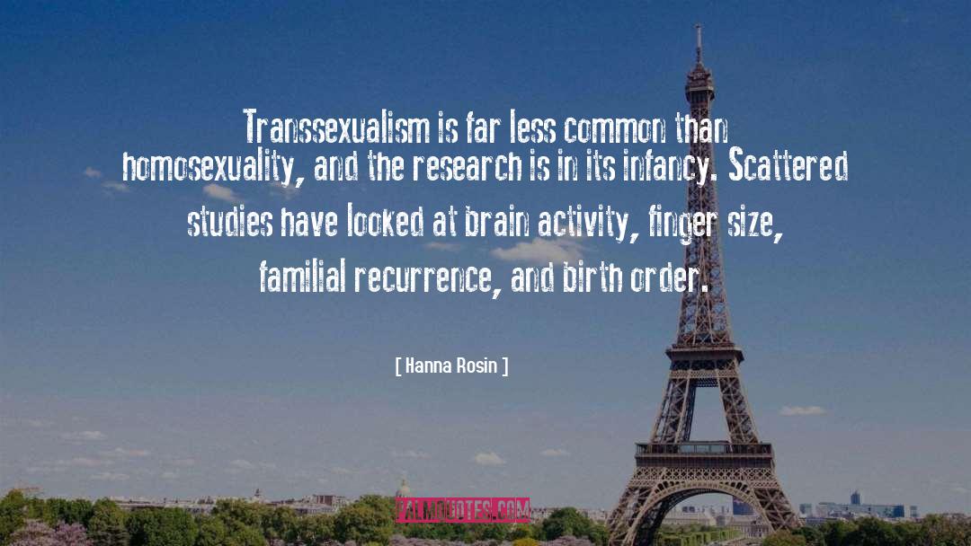 Hanna Rosin Quotes: Transsexualism is far less common