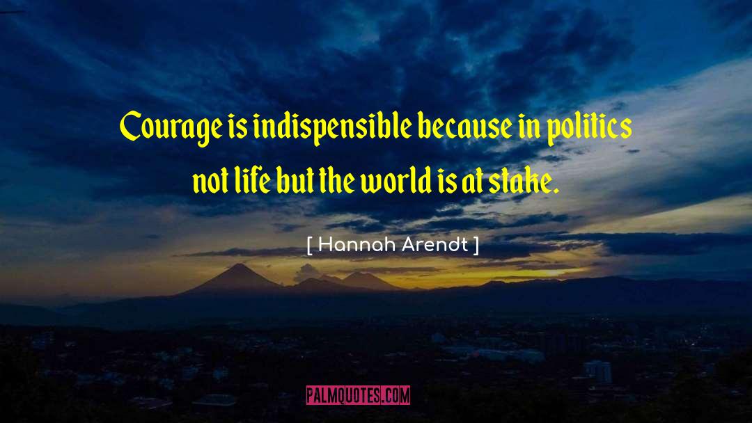 Hannah Arendt Quotes: Courage is indispensible because in