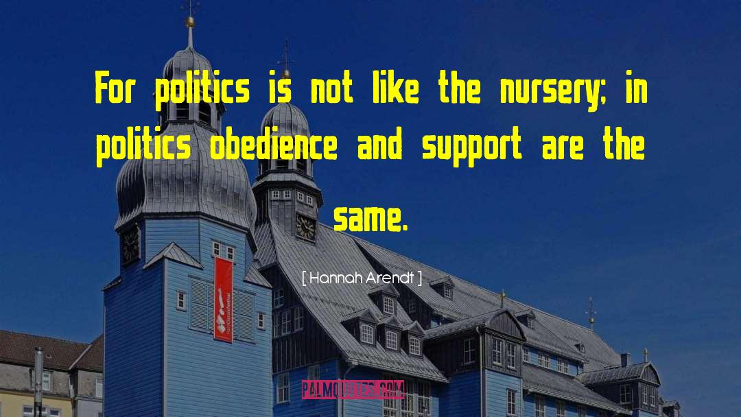 Hannah Arendt Quotes: For politics is not like
