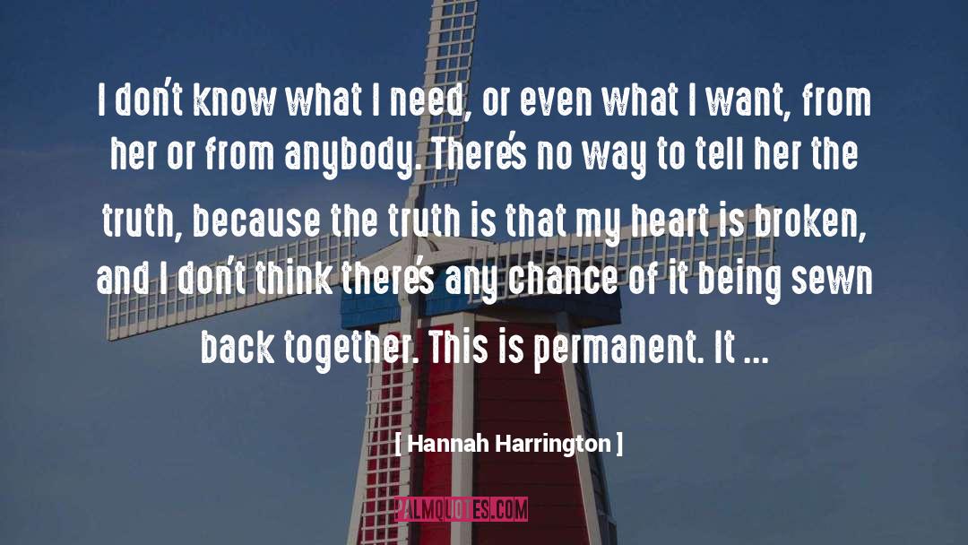Hannah Harrington Quotes: I don't know what I