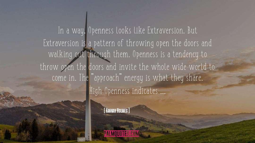 Hannah Holmes Quotes: In a way, Openness looks