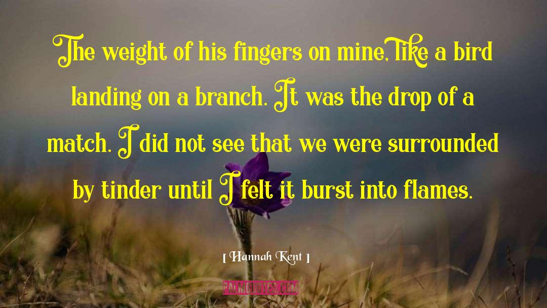 Hannah Kent Quotes: The weight of his fingers