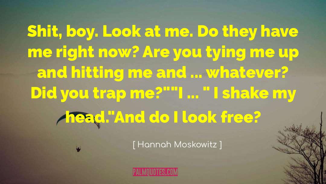 Hannah Moskowitz Quotes: Shit, boy. Look at me.