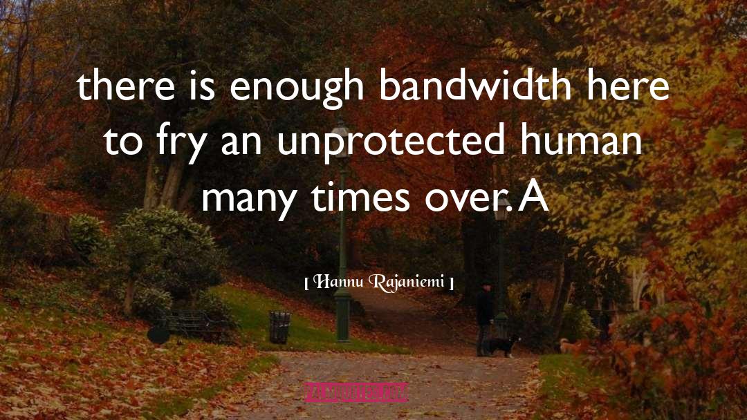 Hannu Rajaniemi Quotes: there is enough bandwidth here