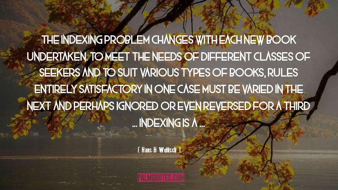 Hans H Wellisch Quotes: The indexing problem changes with