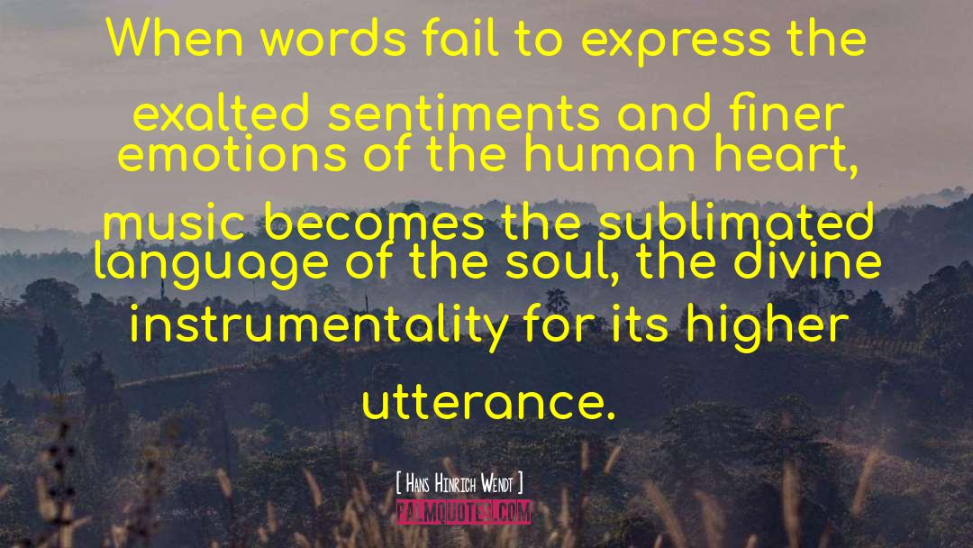 Hans Hinrich Wendt Quotes: When words fail to express
