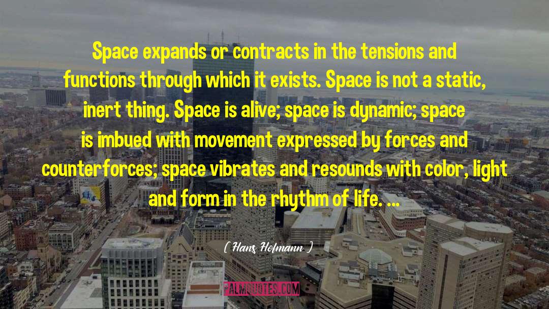 Hans Hofmann Quotes: Space expands or contracts in