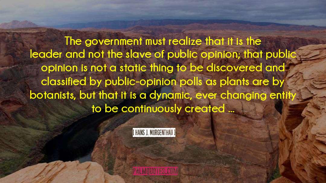 Hans J. Morgenthau Quotes: The government must realize that