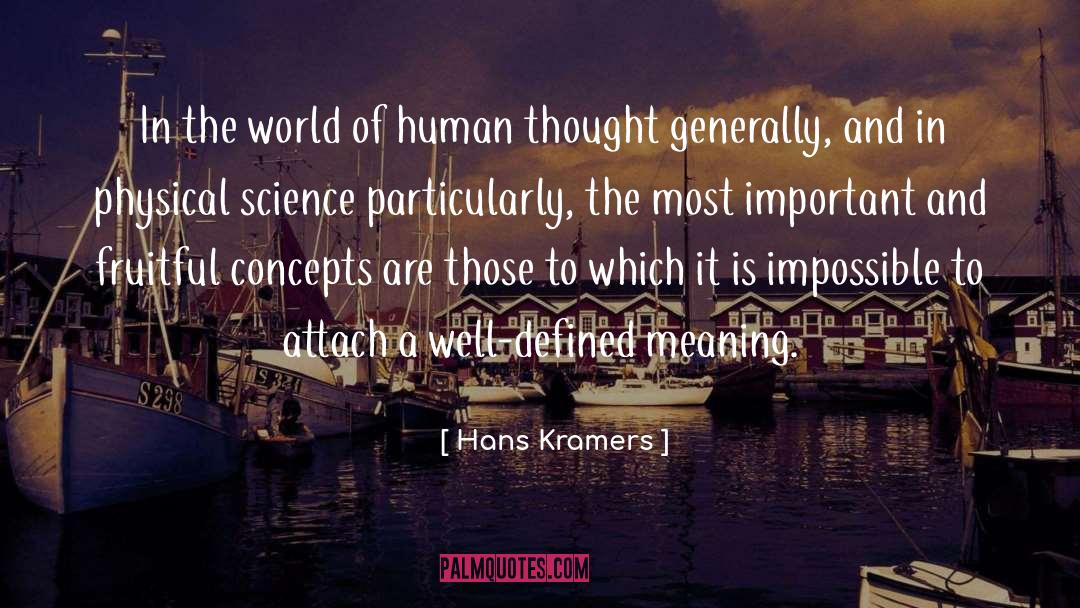 Hans Kramers Quotes: In the world of human