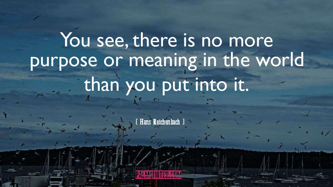 Hans Reichenbach Quotes: You see, there is no