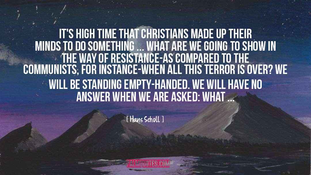 Hans Scholl Quotes: It's high time that Christians