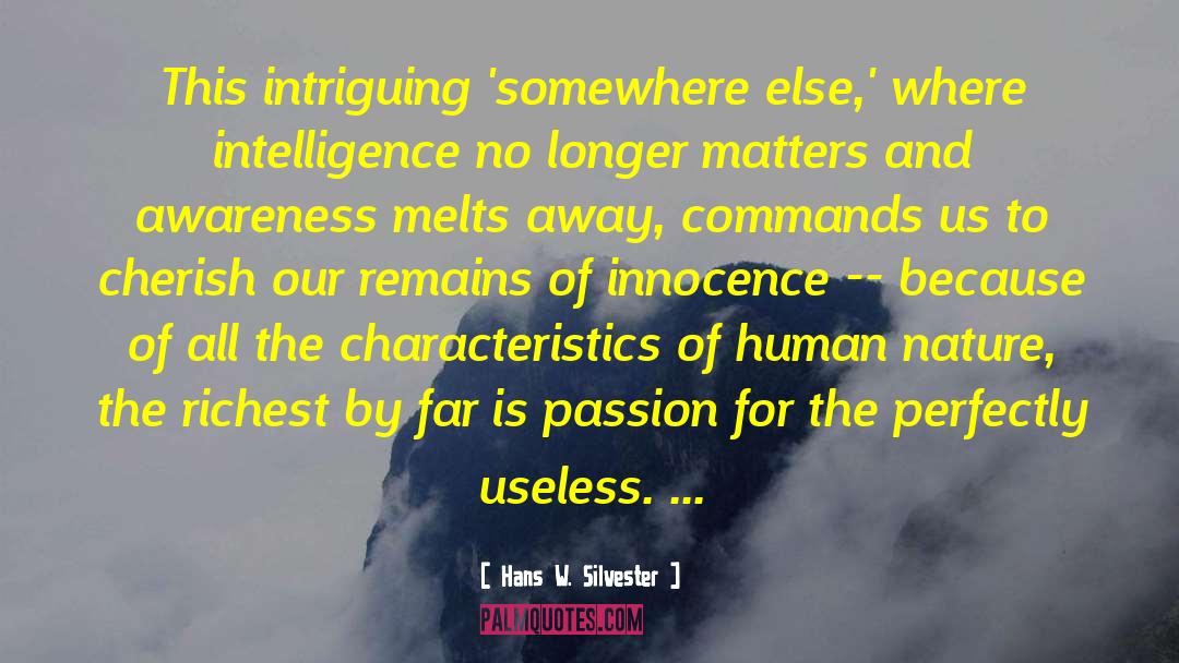 Hans W. Silvester Quotes: This intriguing 'somewhere else,' where