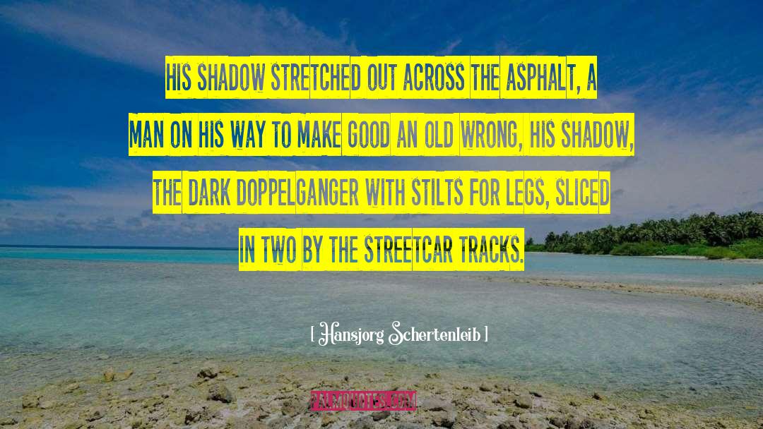 Hansjorg Schertenleib Quotes: His shadow stretched out across