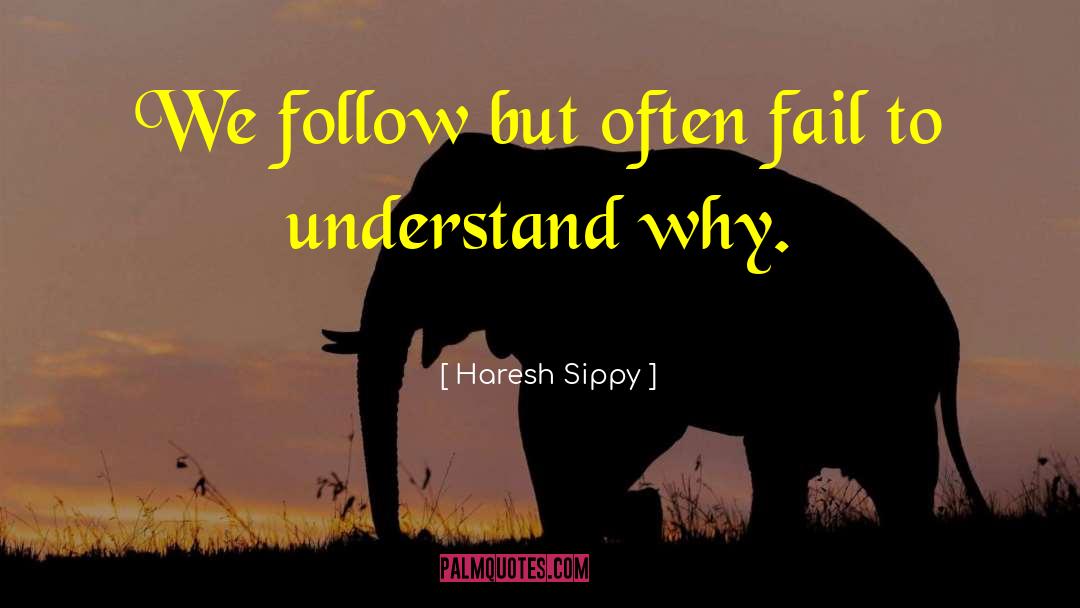 Haresh Sippy Quotes: We follow but often fail