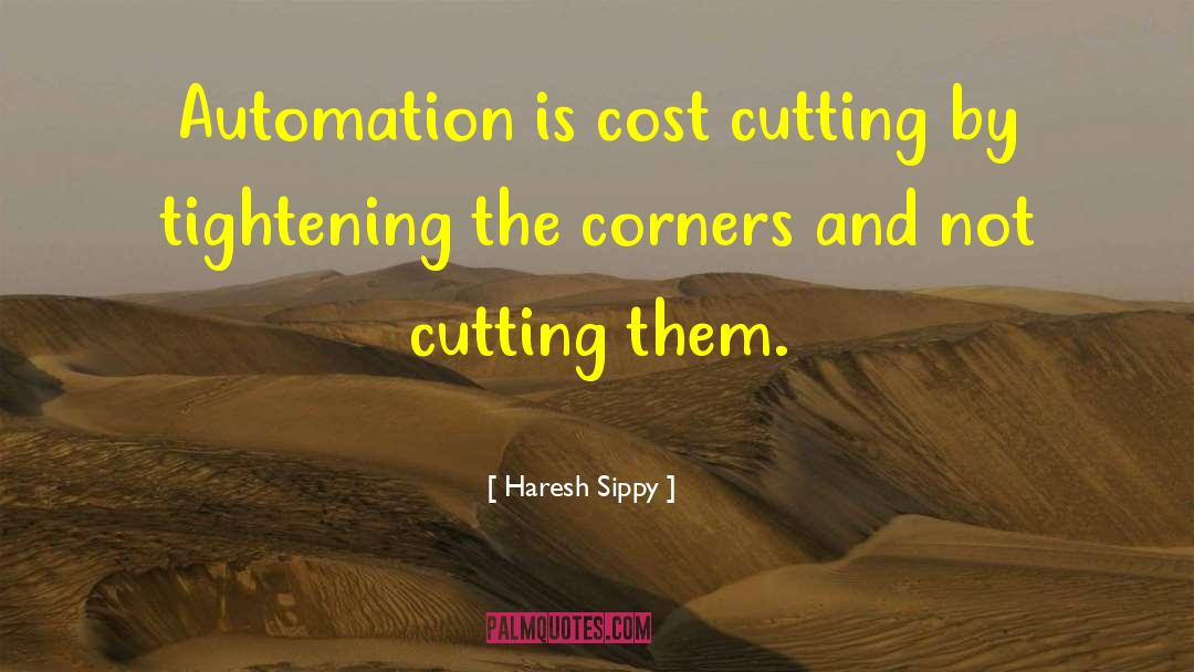 Haresh Sippy Quotes: Automation is cost cutting by
