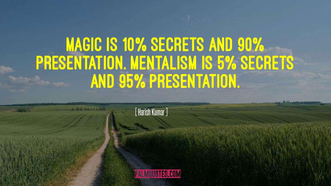 Harish Kumar Quotes: Magic is 10% secrets and