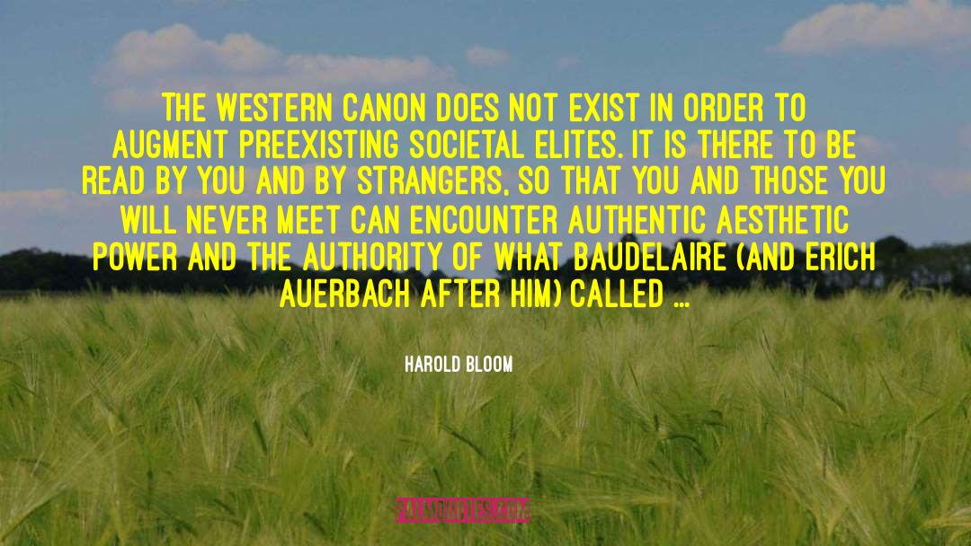 Harold Bloom Quotes: The Western Canon does not