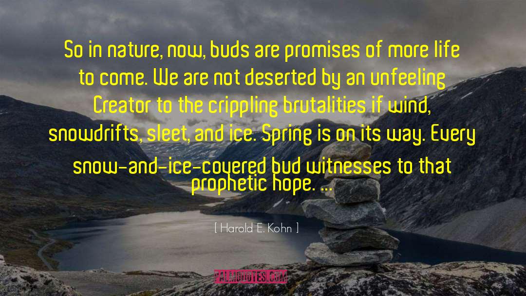 Harold E. Kohn Quotes: So in nature, now, buds