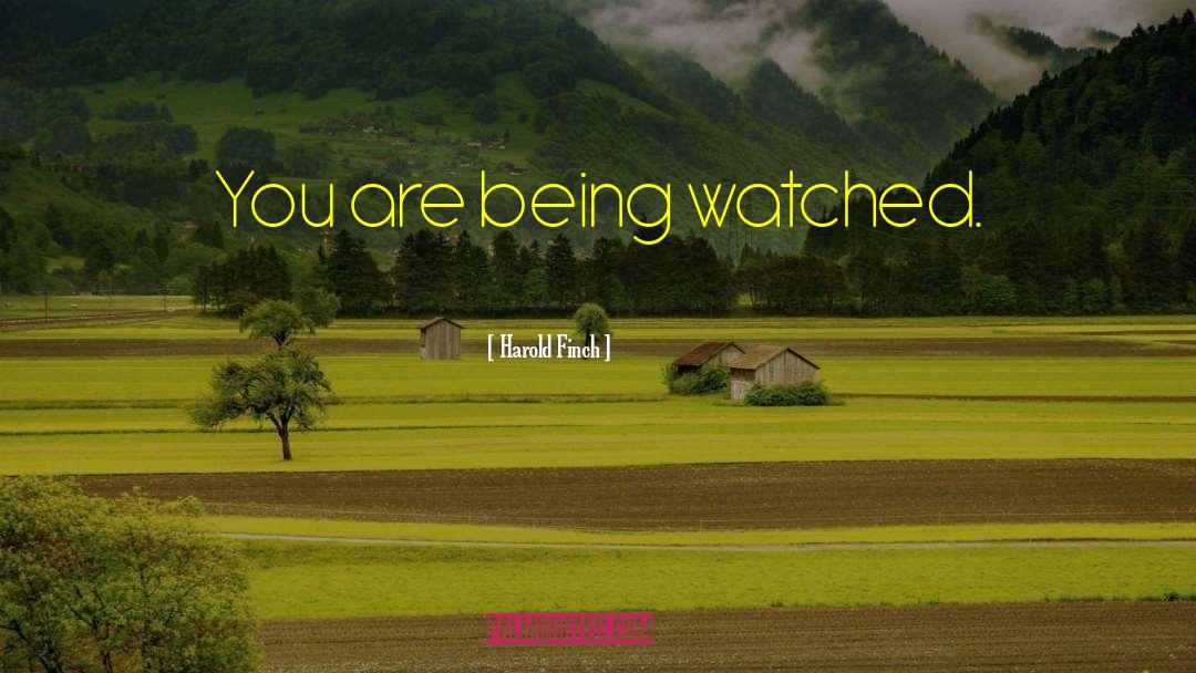 Harold Finch Quotes: You are being watched.