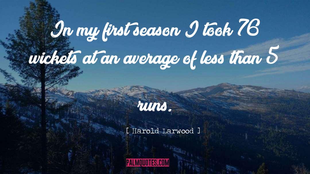 Harold Larwood Quotes: In my first season I