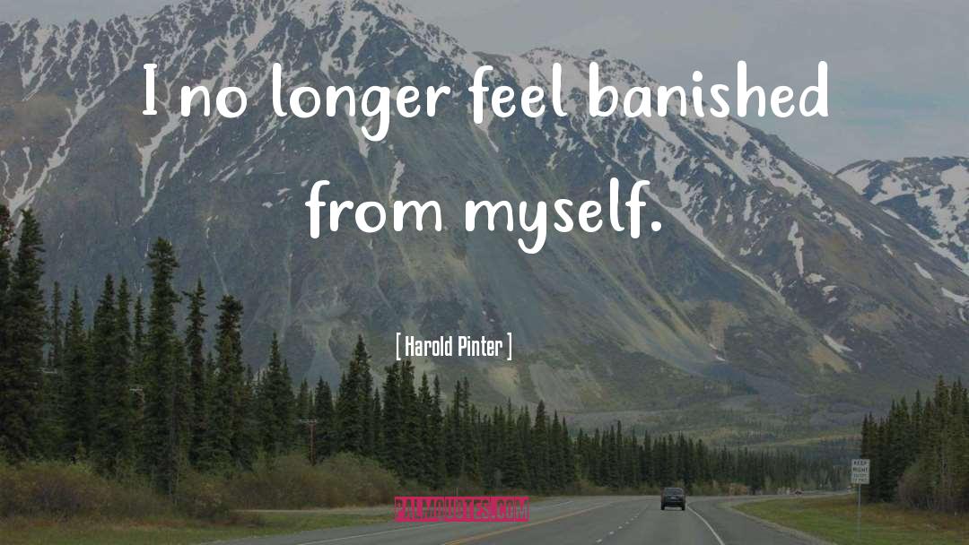 Harold Pinter Quotes: I no longer feel banished