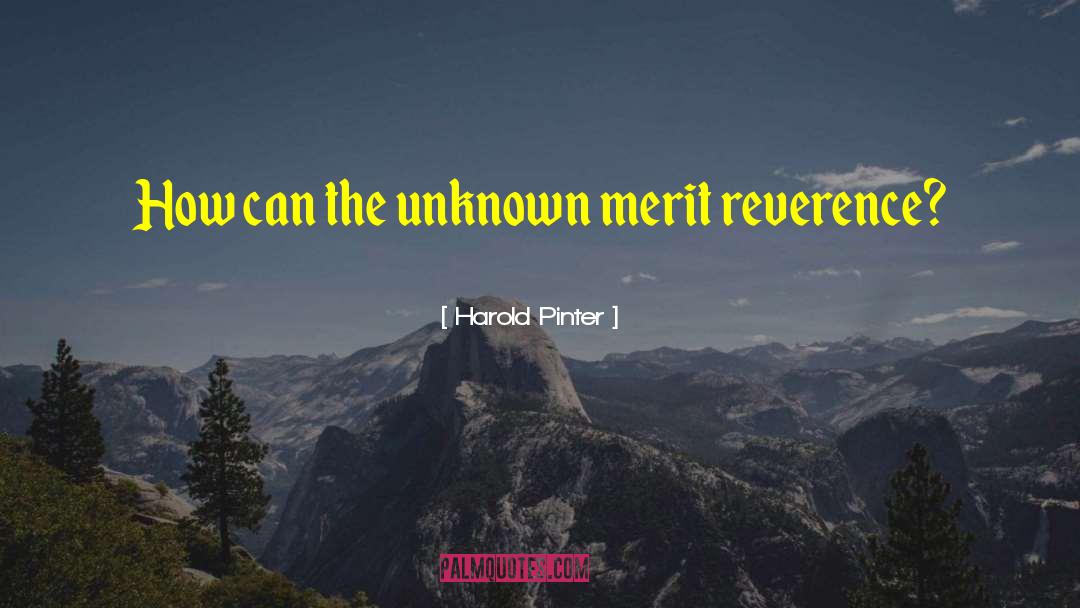 Harold Pinter Quotes: How can the unknown merit