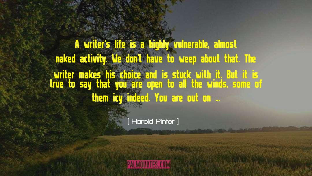 Harold Pinter Quotes: A writer's life is a