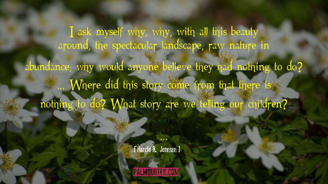 Harold R.  Johnson Quotes: I ask myself why, why,