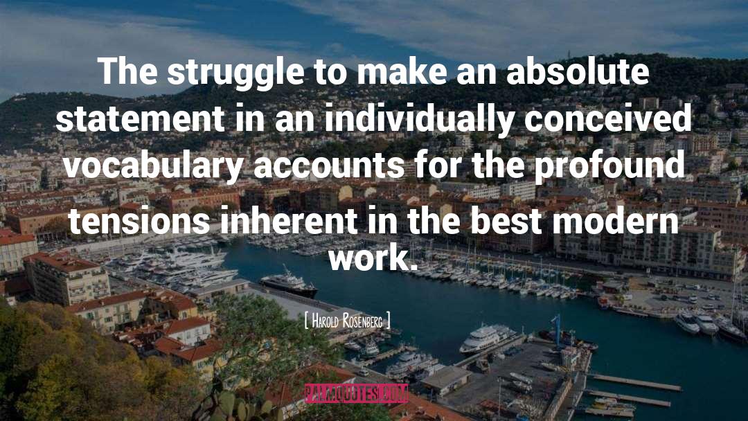 Harold Rosenberg Quotes: The struggle to make an